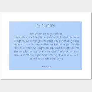 Kahlil Gibran On Children Posters and Art